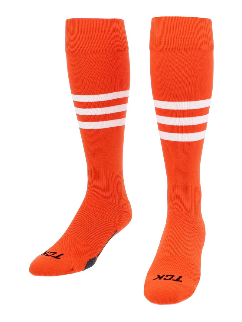 TCK Performance Baseball/Softball Socks (Orange/White, Medium) - Image 3
